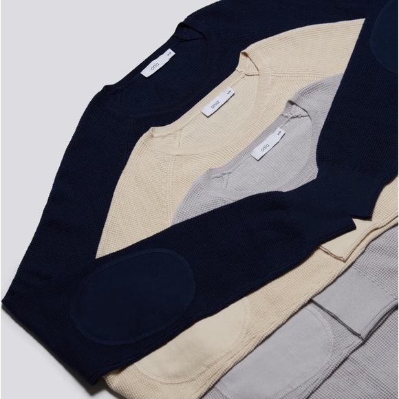 NEW⚓️Onia Men Waffle Knit Cotton Cashmere Crewneck Sweater XL Heather Gray - Picture 10 of 10